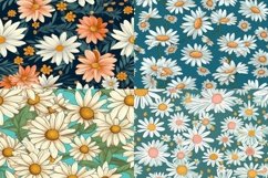 Boho Daisey Seamless Patterns - 300DPI Product Image 3