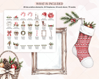 Christmas Socks DIY Clipart Set Portrait Creator Product Image 3