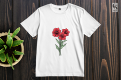 Red Poppy Flower Bouquet Clipart Sublimation PNG Product Image 2