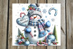 Xmas Snowman | Christmas Skinny tumbler sublimation designs Product Image 3