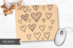 Doodle Hearts on Kraft Mouse Pad PNG Design Product Image 1