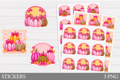 Pumpkin Sticker Printable. Pumpkin Bow Sticker Design Product Image 1