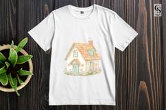 Floral Peach Cottage House Clipart Sublimation PNG Product Image 3