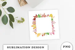 Watercolor Autumn Floral Frame png Product Image 3