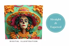 3D Skull Tumbler Wrap, 3D Skeleton Tumbler Sublimation PNG Product Image 3