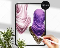 Muslim Clip Art, Hijabs Clipart, Headscarves PNG Product Image 4