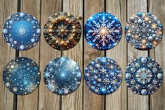 Christmas snowflake | 8 Car coaster &amp; key chain sublimation Product Image 3