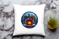 Cozy Fireplace Interior Clipart Sublimation PNG Product Image 3