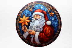 Stained Glass Painting Of Santa Clipart PNG Product Image 3