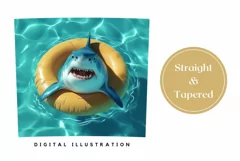 3D Shark Tumbler Wrap Design, 3D Animals Tumbler Sublimation Product Image 3