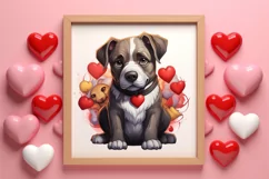 Cute Valentine Dog Clipart, Valentines Day Dog Clipart Product Image 3
