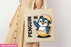 Hi Penguin PNG, Cute Animal Sublimation PNG Product Image 3