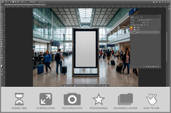 Vertical Billboard Airport Interior Product Image 2