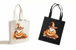 Watercolor Halloween gnome with pumpkins, Gnome PNG Product Image 3