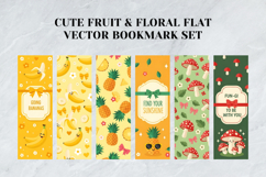 Cute Fruit Floral Bookmark Set,Modern Botanical Flat Vector Product Image 3