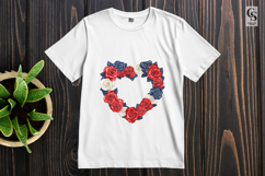 Patriotic Rose Heart Clipart Sublimation PNG Product Image 3