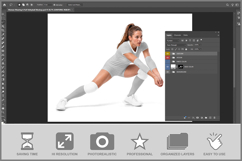 Woman Wearing Full Volleyball Unifor Product Image 2