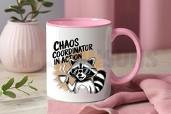 Cartoon Raccoon Wearing Sunglasses Drinking Coffee Chaos Product Image 3