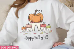 Happy Fall Y'all PNG, Dental Sublimation PNG Product Image 3