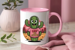 Cartoon Cactus Illustration With Funny Slogan And Desert Product Image 3