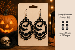 Vintage Halloween Earrings SVG - Laser Cut Spooky SVG Product Image 1
