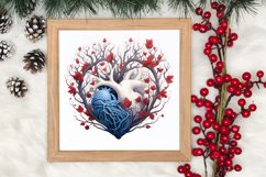 Watercolor Christmas Floral Hearts Clipart Product Image 3