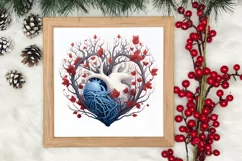 Watercolor Christmas Floral Hearts Clipart Product Image 3