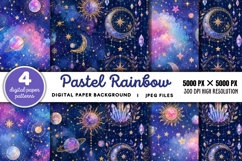 Pastel Rainbow Unicorn Glitter Background JPG Product Image 1