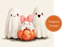 Watercolor Halloween Ghost Tumbler, Funny Halloween PNG Product Image 3