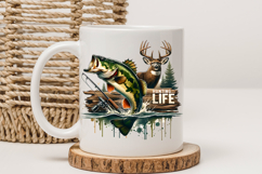 Hunting Life PNG, Bass Fishing and Deer Hunting Sublimation Product Image 3