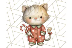 Christmas Pets in Pajamas Clipart PNG, Christmas Png Clipart Product Image 3