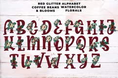 Red Glitter Coffee Floral Alphabet Product Image 3