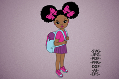 Back to School Girl Glitter SVG | First Day School Clipart Product Image 3