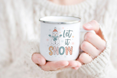 Let It Snow Png, Retro Christmas Snowman Svg, Holiday Vibes Product Image 3