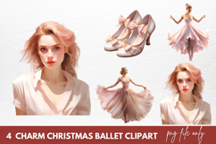 Charm Christmas Ballet Clipart Sublimation Product Image 1