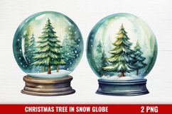Christmas Tree in Snow Globe Clipart, Product Image 1