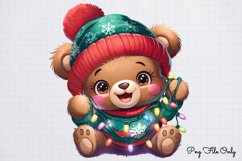 Christmas Teddy Bear Sublimation Clipart PNG Product Image 1