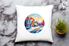 Winter Cottage Scene Clipart Sublimation PNG Product Image 3