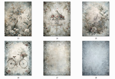 Gray Blue Vintage Junk Journal Pages Product Image 5