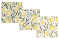 Lemon Lavender Shabby Digital Paper, Seamless Pattern Product Image 3