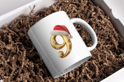Gold Christmas Alphabet Sublimation PNG Product Image 3