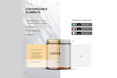 4OZ Amber Glass Jar With Expanded Label - PSD Mockup Product Image 3