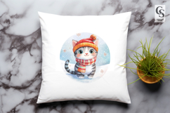 Winter Cat Portraits Clipart Sublimation PNG Product Image 3
