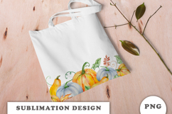Watercolor Autumn Pumpkins Border png Product Image 3