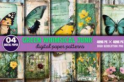 Green Whimsical Junk Journal Paper PNG Product Image 1