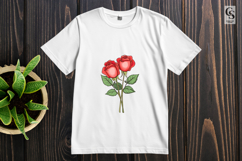 Red Rose Bouquet Botanical Illustration Clipart PNG Product Image 2