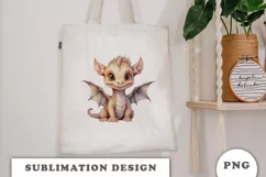 Watercolor cute Dragon sublimation png Product Image 3