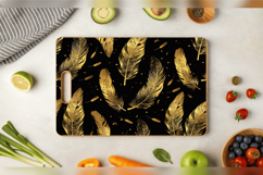 Gold Birds Feathers Cutting Boards sublimation Design Product Image 3