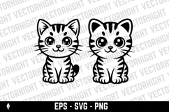 cartoon vector illustration of a cute, friendly tabby cat Product Image 3