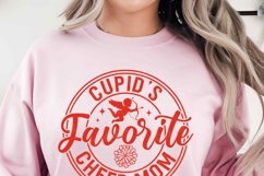 Cupid's Favorite Cheer Mom SVG Funny Valentines Day Shirts Product Image 3